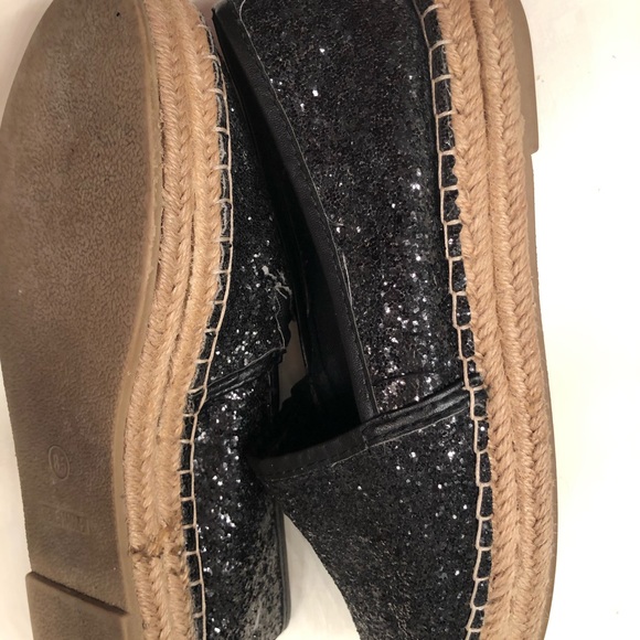 Steve Madden Black Glitter Slip On Wedge Mule - Picture 6 of 6